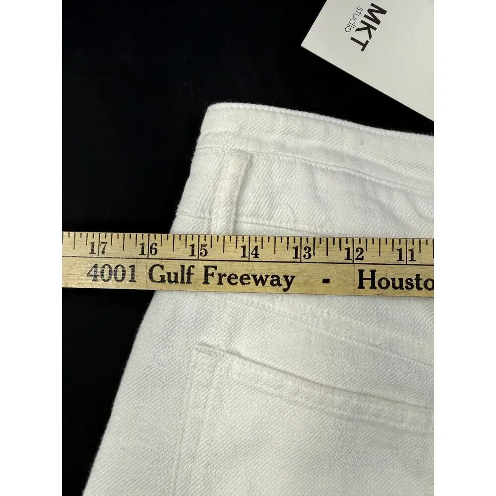 MKT Studio women Boy's fit THE KELLY White  Jeans Slim Sz 40/12 NWT light weight